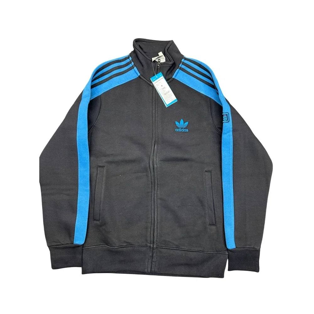 Adidas Originals Mens‎ Tracksuit Set Black Blue Trefoil Jacket Pants Size M NEW